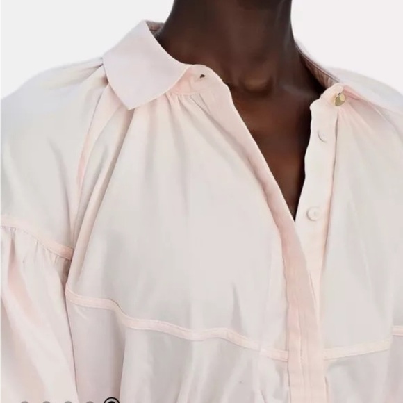 ACLER Marquis Cotton Collar Crop Top NWT $295 Size 6 Shell Pink - Picture 3 of 6